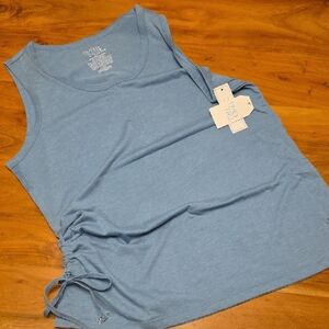 True & Co. Dusty Blue Side-Tie Tank Top